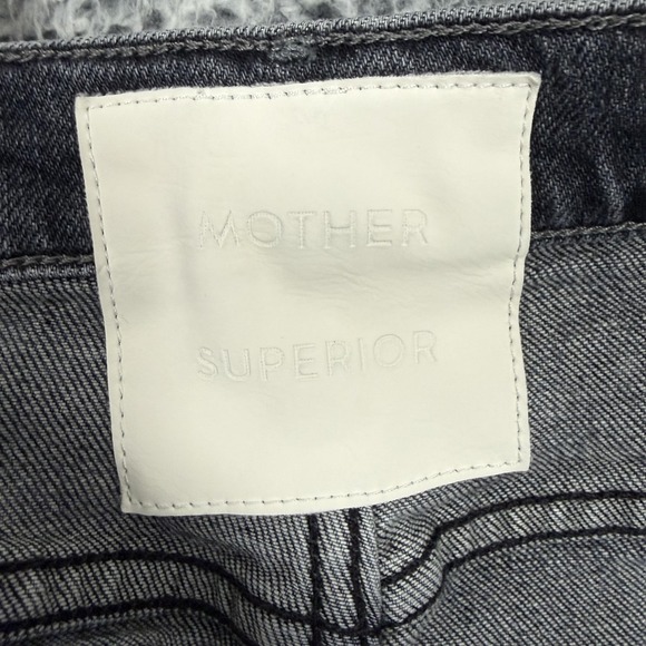 MOTHER Jeans Womens 27 Black The Half-Pipe Flood High Rise Cropped Wide Leg USA - Picture 11 of 16